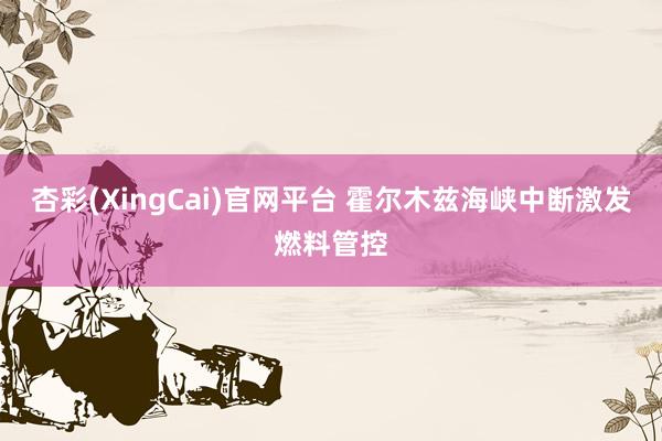 杏彩(XingCai)官网平台 霍尔木兹海峡中断激发燃料管控