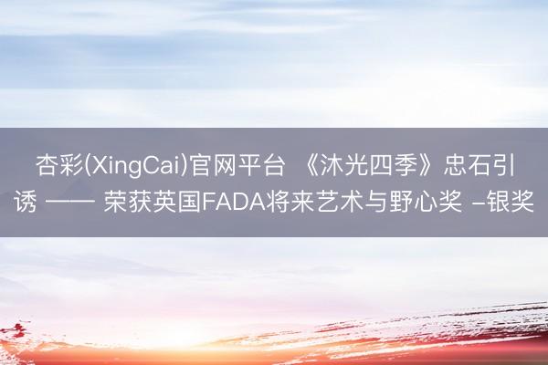 杏彩(XingCai)官网平台 《沐光四季》忠石引诱 —— 荣获英国FADA将来艺术与野心奖 -银奖