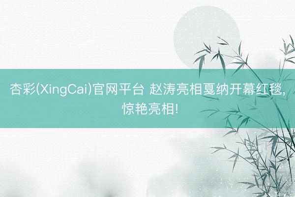 杏彩(XingCai)官网平台 赵涛亮相戛纳开幕红毯, 惊艳亮相!
