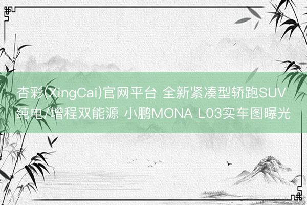 杏彩(XingCai)官网平台 全新紧凑型轿跑SUV 纯电/增程双能源 小鹏MONA L03实车图曝光