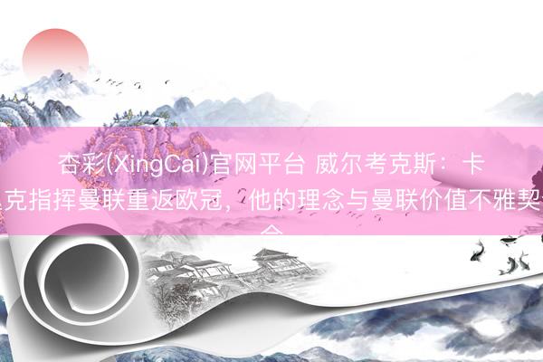 杏彩(XingCai)官网平台 威尔考克斯：卡里克指挥曼联重返欧冠，他的理念与曼联价值不雅契合