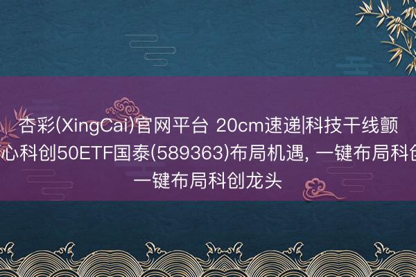 杏彩(XingCai)官网平台 20cm速递|科技干线颤动, 关心科创50ETF国泰(589363)布局机遇, 一键布局科创龙头