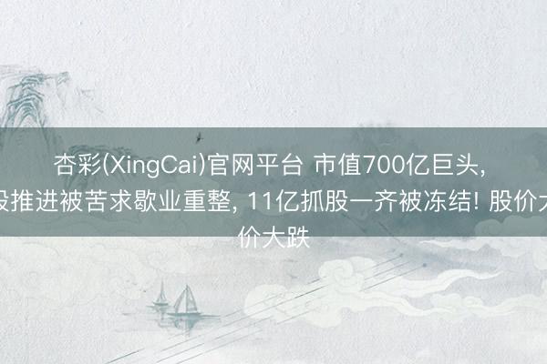 杏彩(XingCai)官网平台 市值700亿巨头， 控股推进被苦求歇业重整， 11亿抓股一齐被冻结! 股价大跌